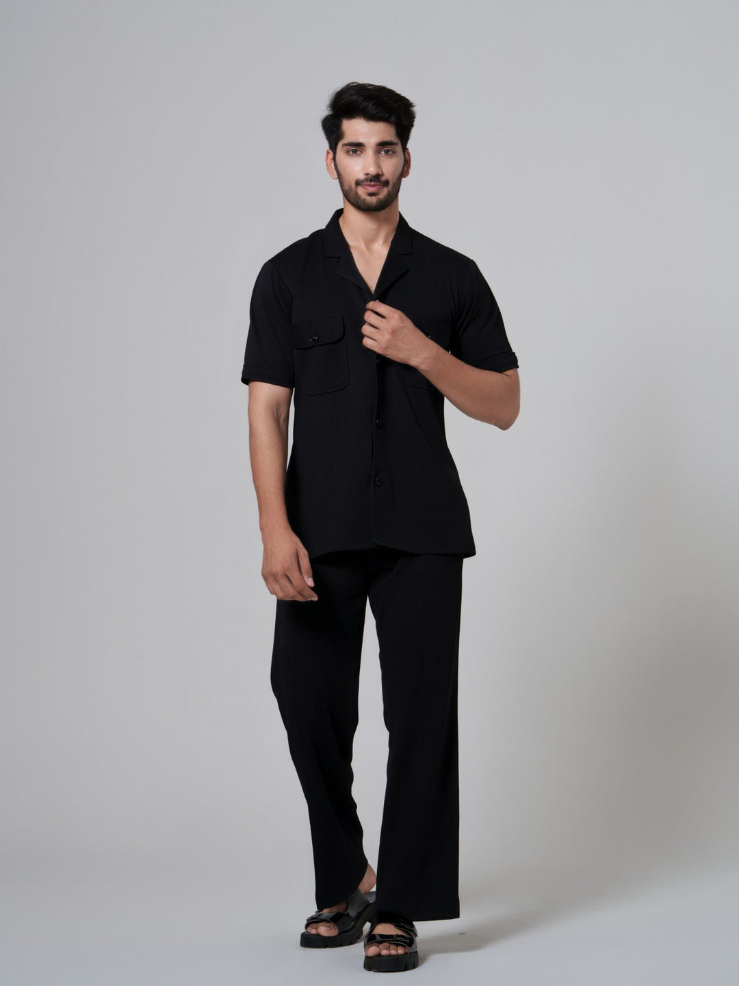 BroCode- Men 2 Pocket Co-Ord Set with pants in premium Popcorn Cotton