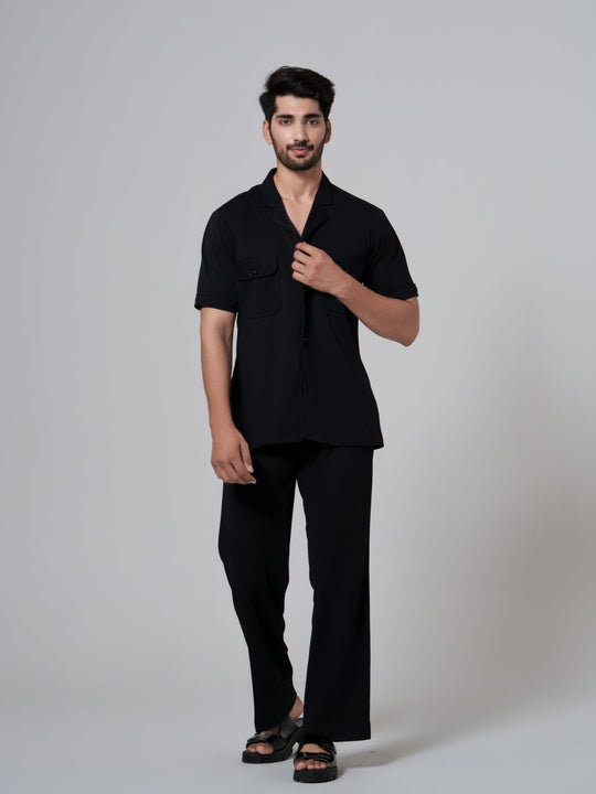 BroCode- Men 2 Pocket Co-Ord Set with pants in premium Popcorn Cotton