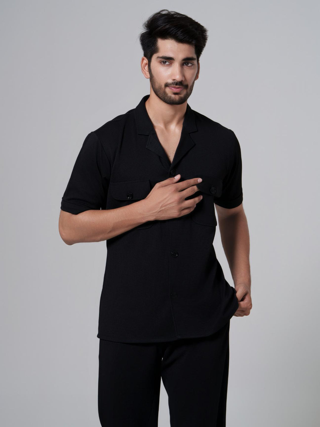 BroCode- Men 2 Pocket Co-Ord Set with pants in premium Popcorn Cotton