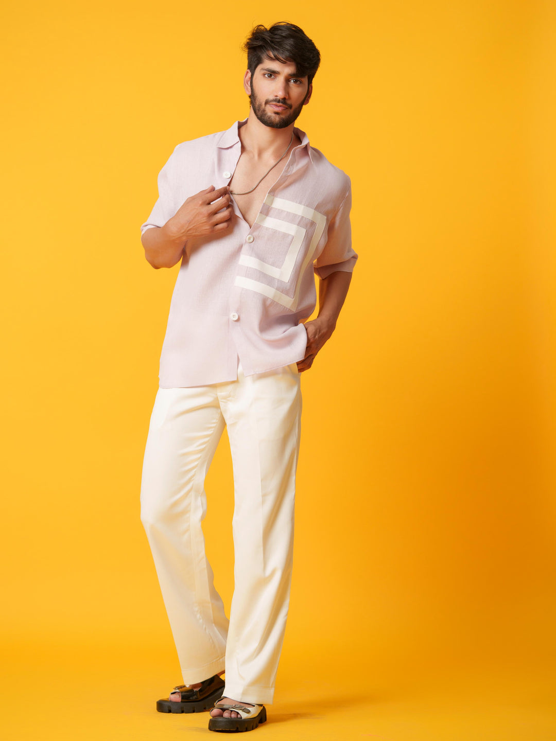 Parker - Solid Colored Shirt with Short Sleeves
