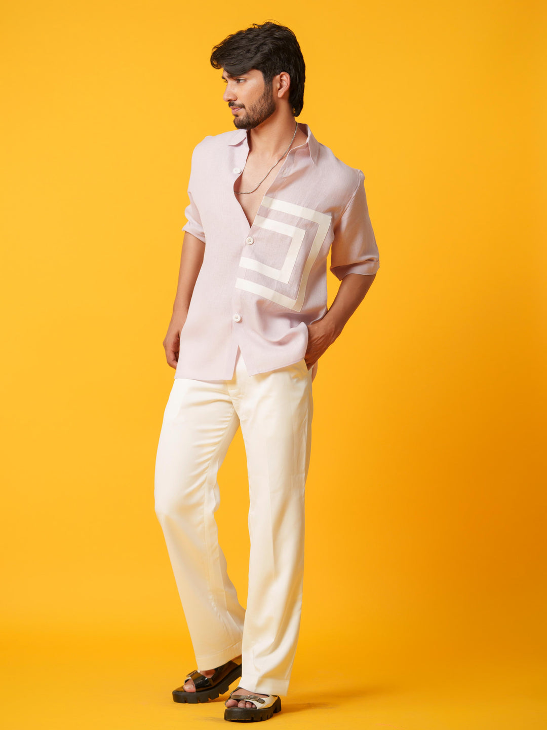 Parker - Solid Colored Shirt with Short Sleeves