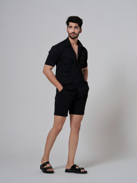 Zesty Men 4 Pocket Co-Ord Set with shorts in premium Popcorn Cotton