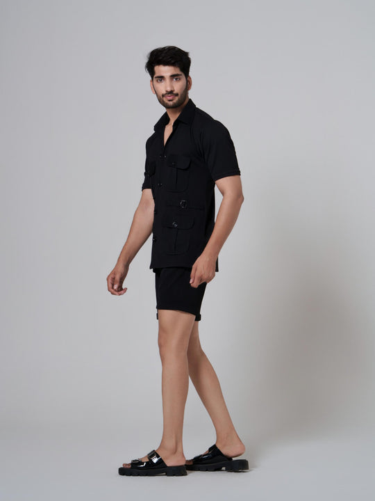 Zesty Men 4 Pocket Co-Ord Set with shorts in premium Popcorn Cotton