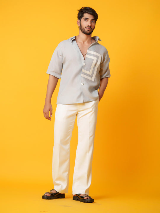 Parker - Solid Colored Shirt with Short Sleeves