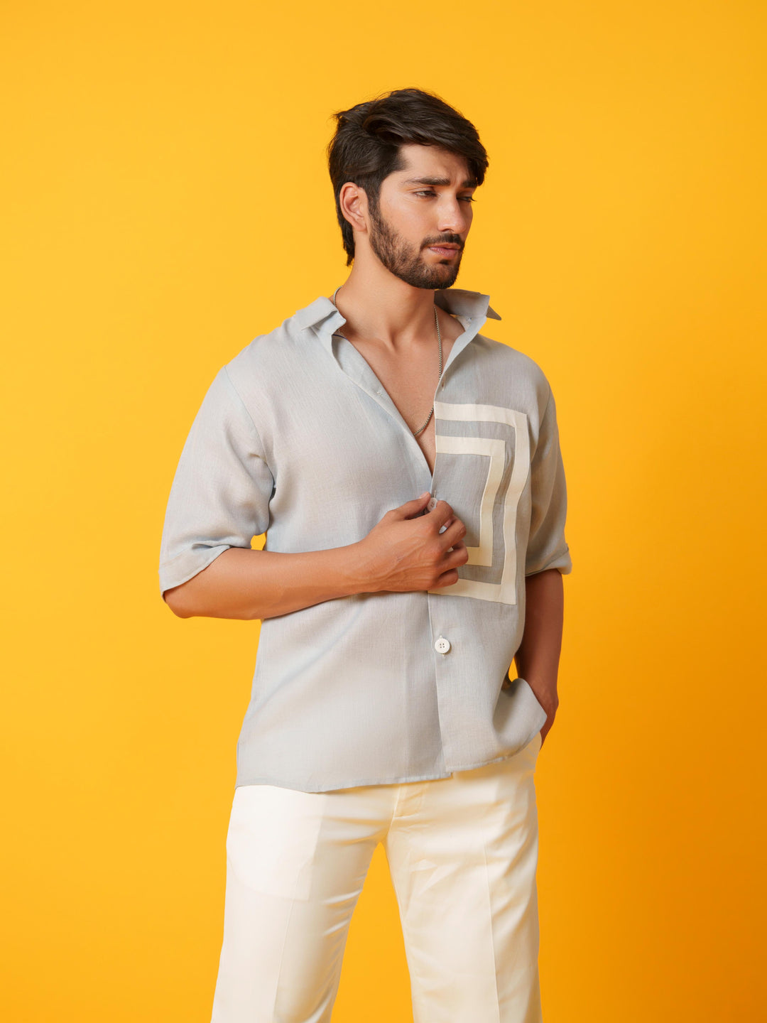 Parker - Solid Colored Shirt with Short Sleeves