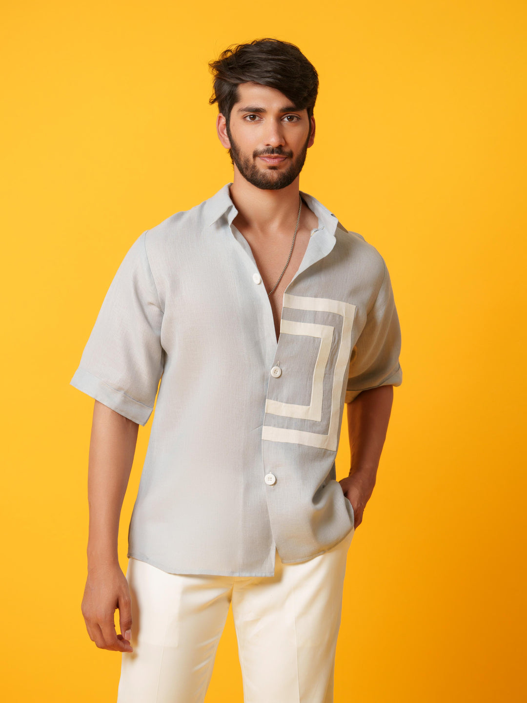 Parker - Solid Colored Shirt with Short Sleeves