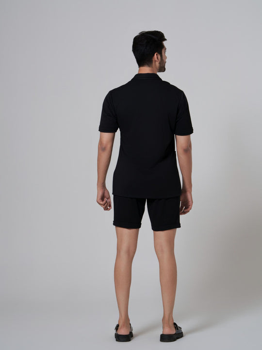 Noha- Two Button Shirt with Shorts in Premium Popcorn cotton