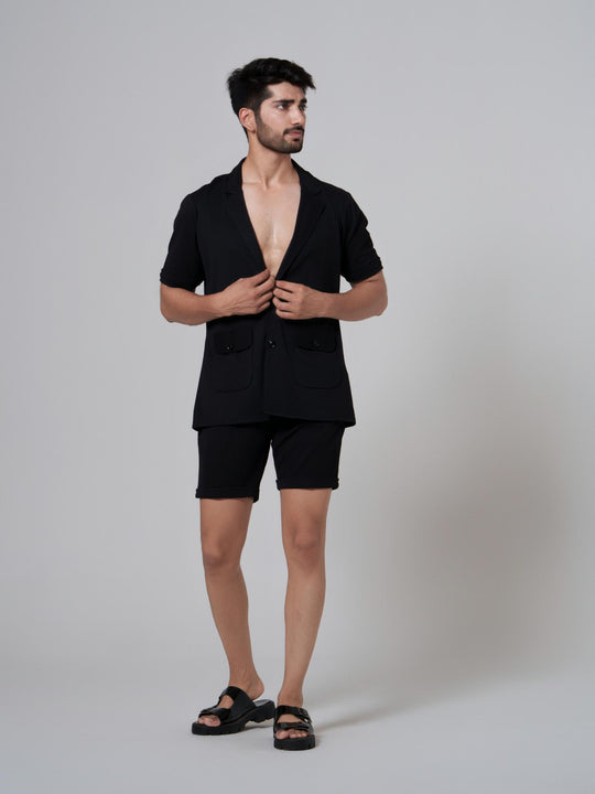 Noha- Two Button Shirt with Shorts in Premium Popcorn cotton
