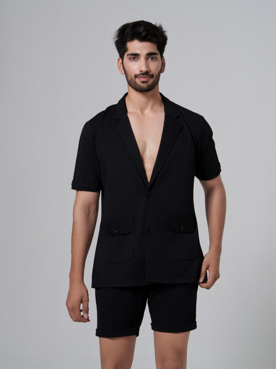 Noha- Two Button Shirt with Shorts in Premium Popcorn cotton