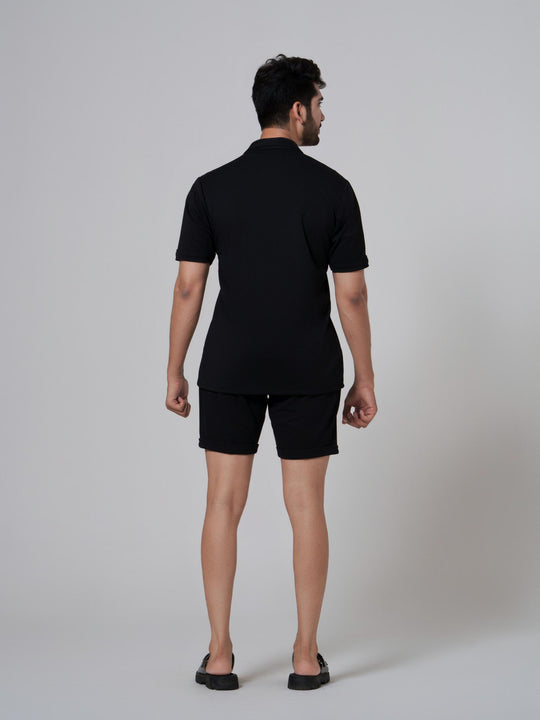 Miles One Button Shirt with Shorts in Premium Popcorn cotton