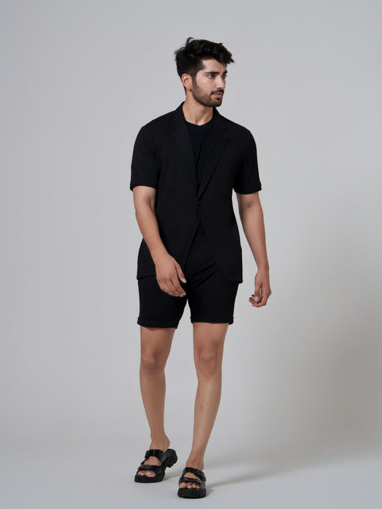 Miles One Button Shirt with Shorts in Premium Popcorn cotton