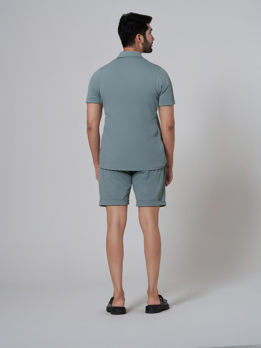 Miles One Button Shirt with Shorts in Premium Popcorn cotton