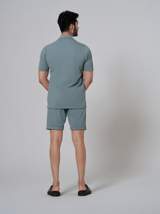 Noha- Two Button Shirt with Shorts in Premium Popcorn cotton