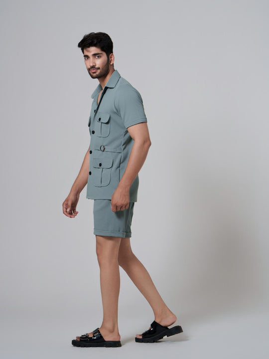 Zesty Men 4 Pocket Co-Ord Set with shorts in premium Popcorn Cotton