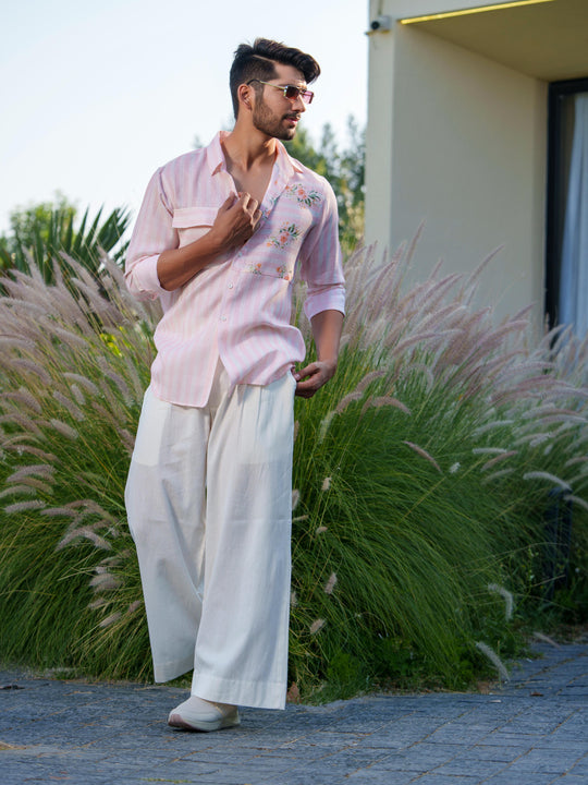 Madox - Men's Full Sleeve Stripted Shirt