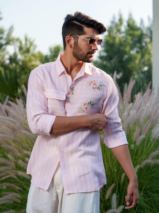 Madox - Men's Full Sleeve Stripted Shirt