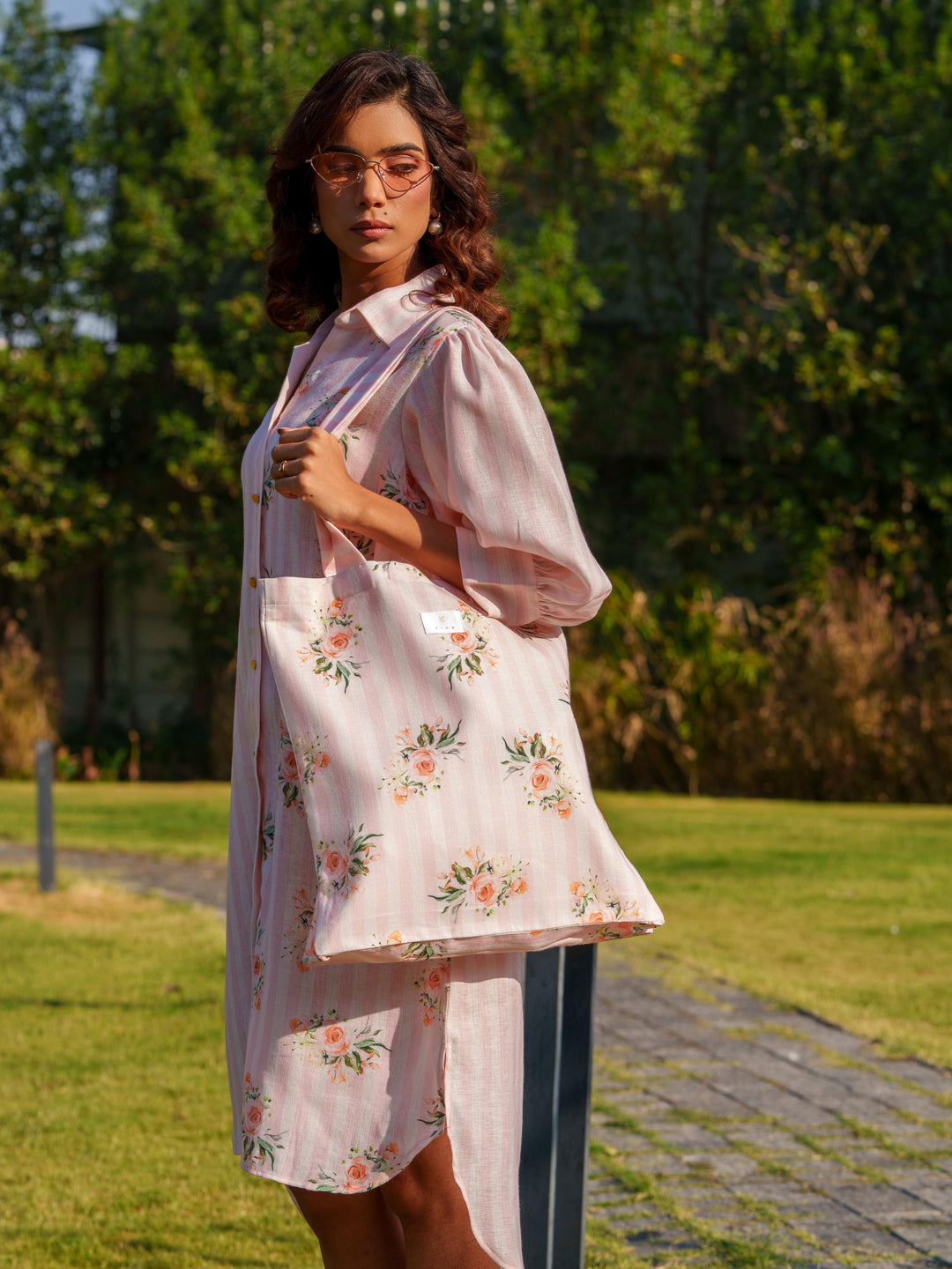 June - Floral Linen Summer Shirt Dress