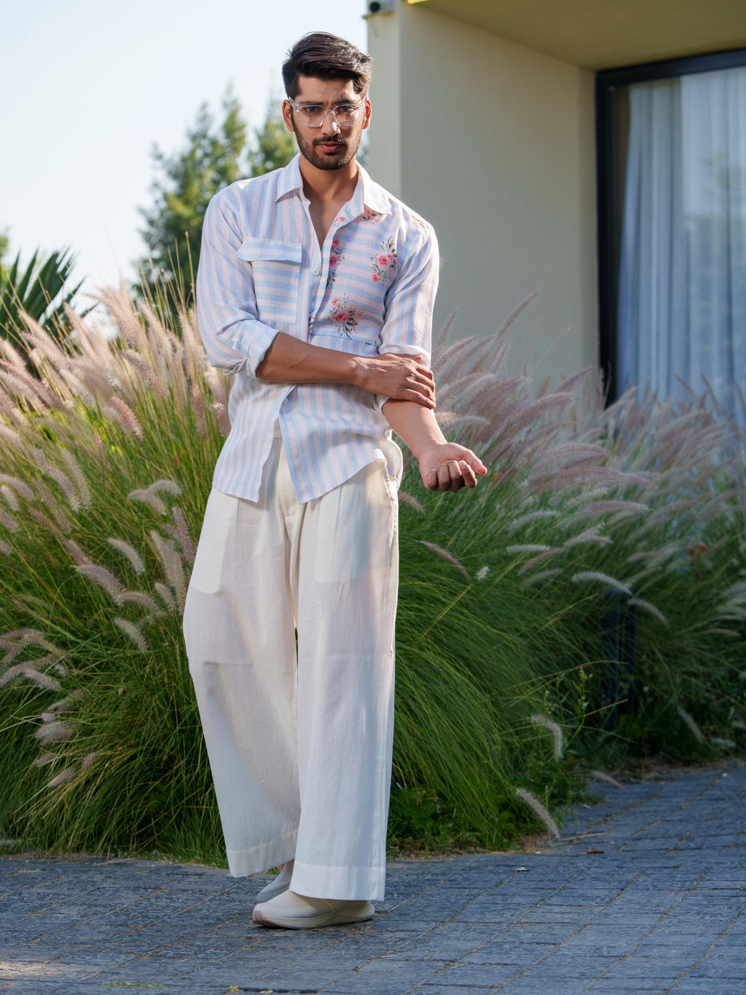 Madox - Men's Full Sleeve Stripted Shirt