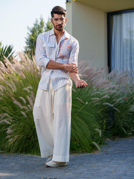 Madox - Men's Full Sleeve Stripted Shirt