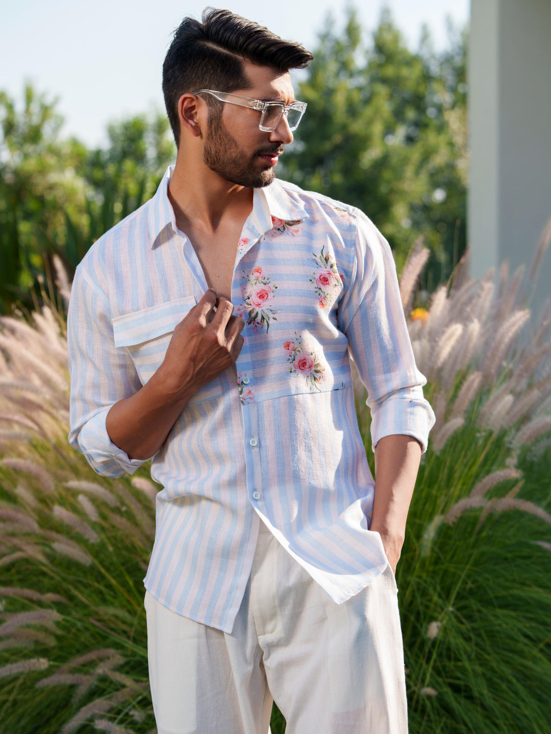 Madox - Men's Full Sleeve Stripted Shirt