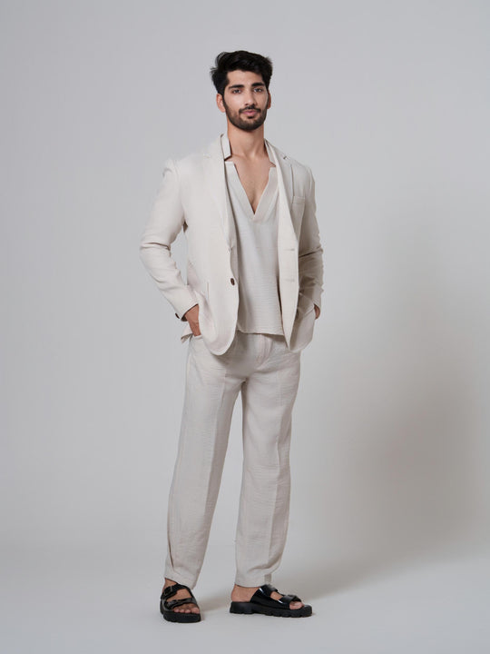 Dapper- Co'ord with Blazer in Cotton Linen (Set of 3)