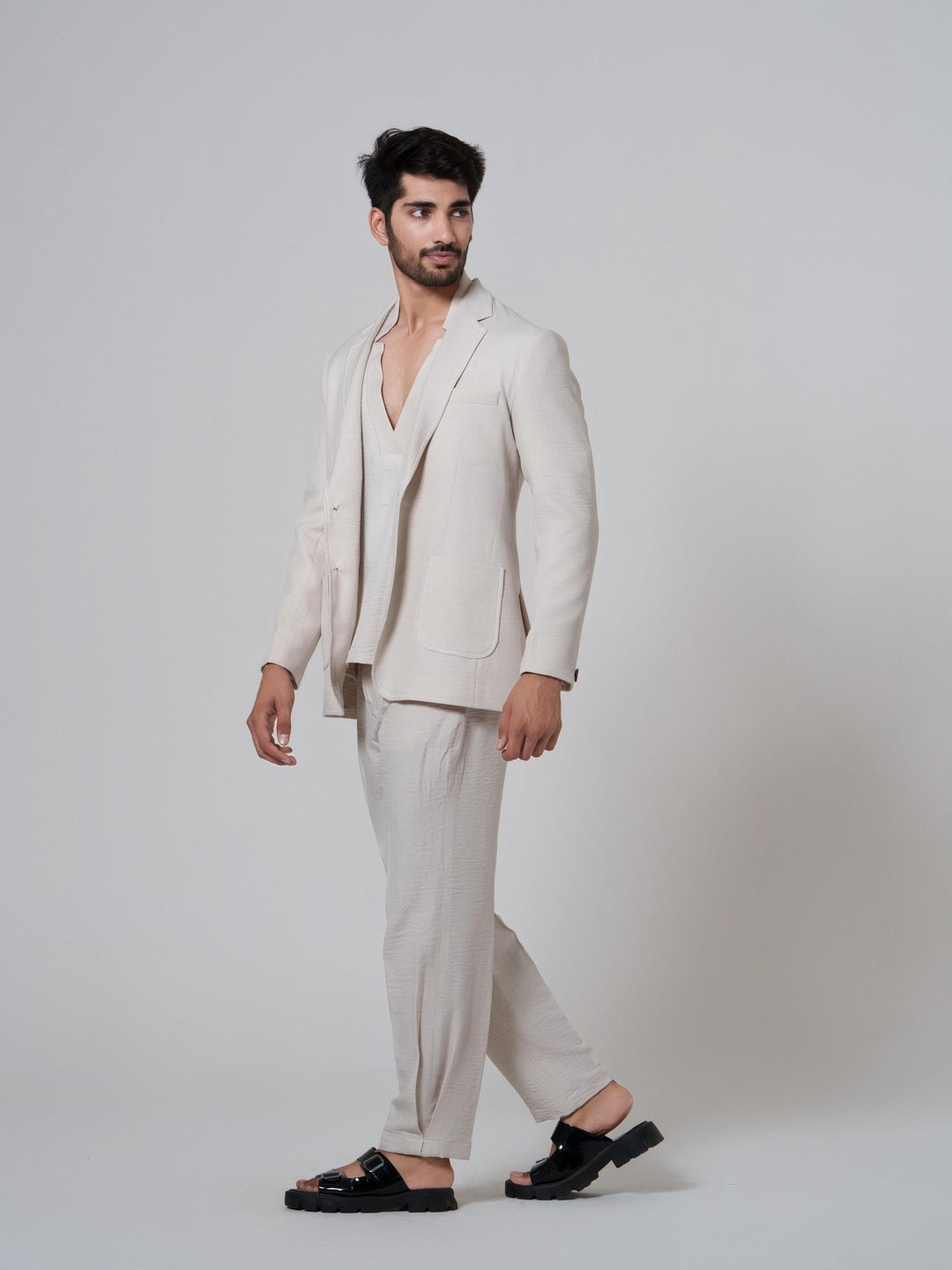 Dapper- Co'ord with Blazer in Cotton Linen (Set of 3)