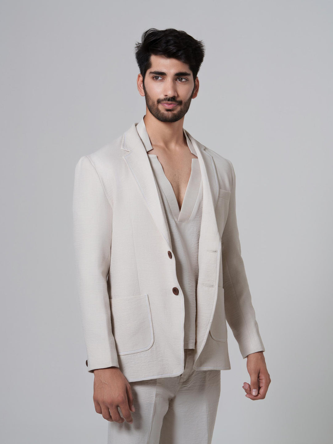 Dapper- Co'ord with Blazer in Cotton Linen (Set of 3)