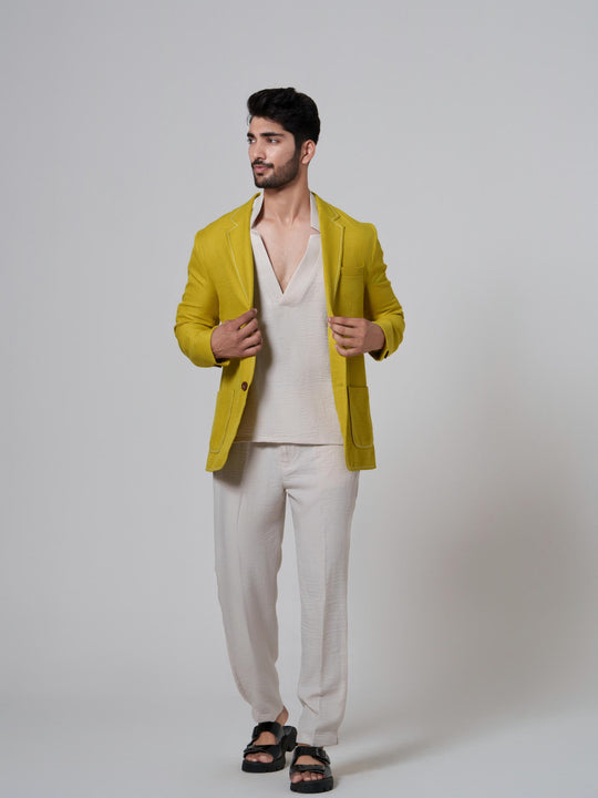 Dapper- Co'ord with Blazer in Cotton Linen (Set of 3)