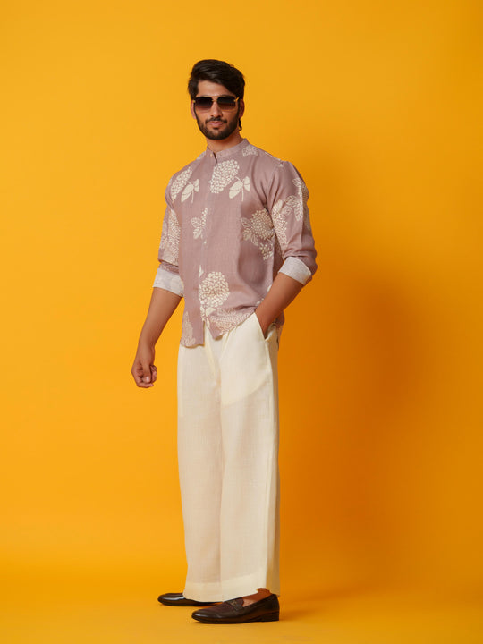 Cedar - Premium Printed Linen Shirt for Men