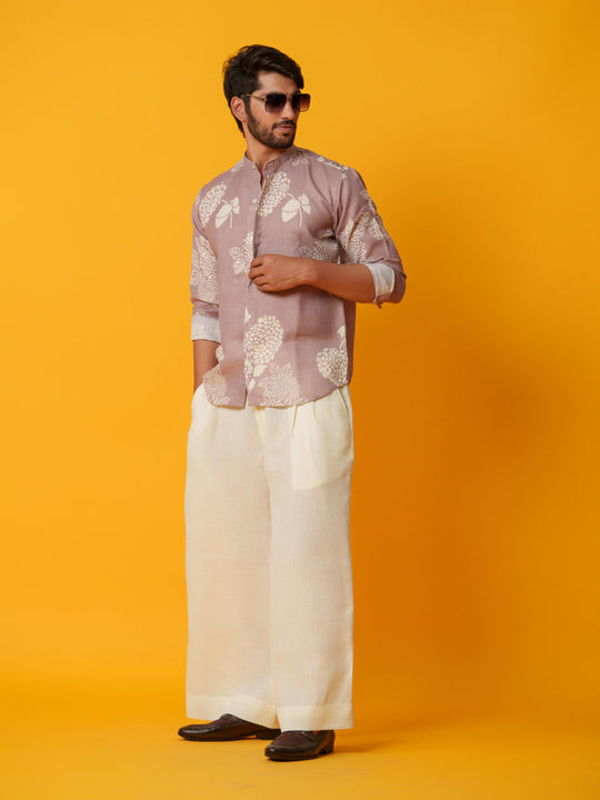 Cedar - Premium Printed Linen Shirt for Men