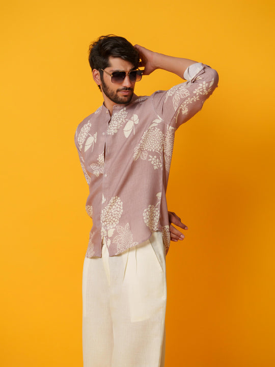Cedar - Premium Printed Linen Shirt for Men