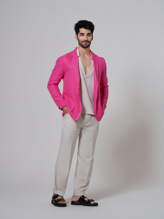 Dapper- Co'ord with Blazer in Cotton Linen (Set of 3)
