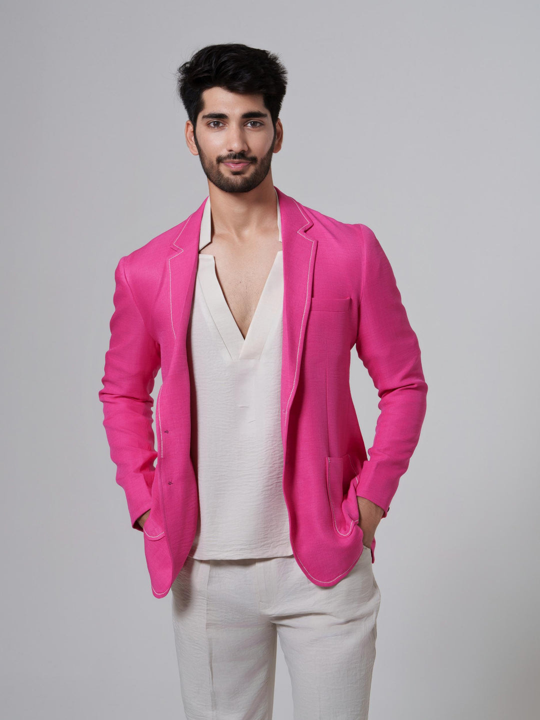 Dapper- Co'ord with Blazer in Cotton Linen (Set of 3)