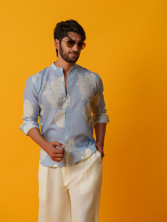 Cedar - Premium Printed Linen Shirt for Men