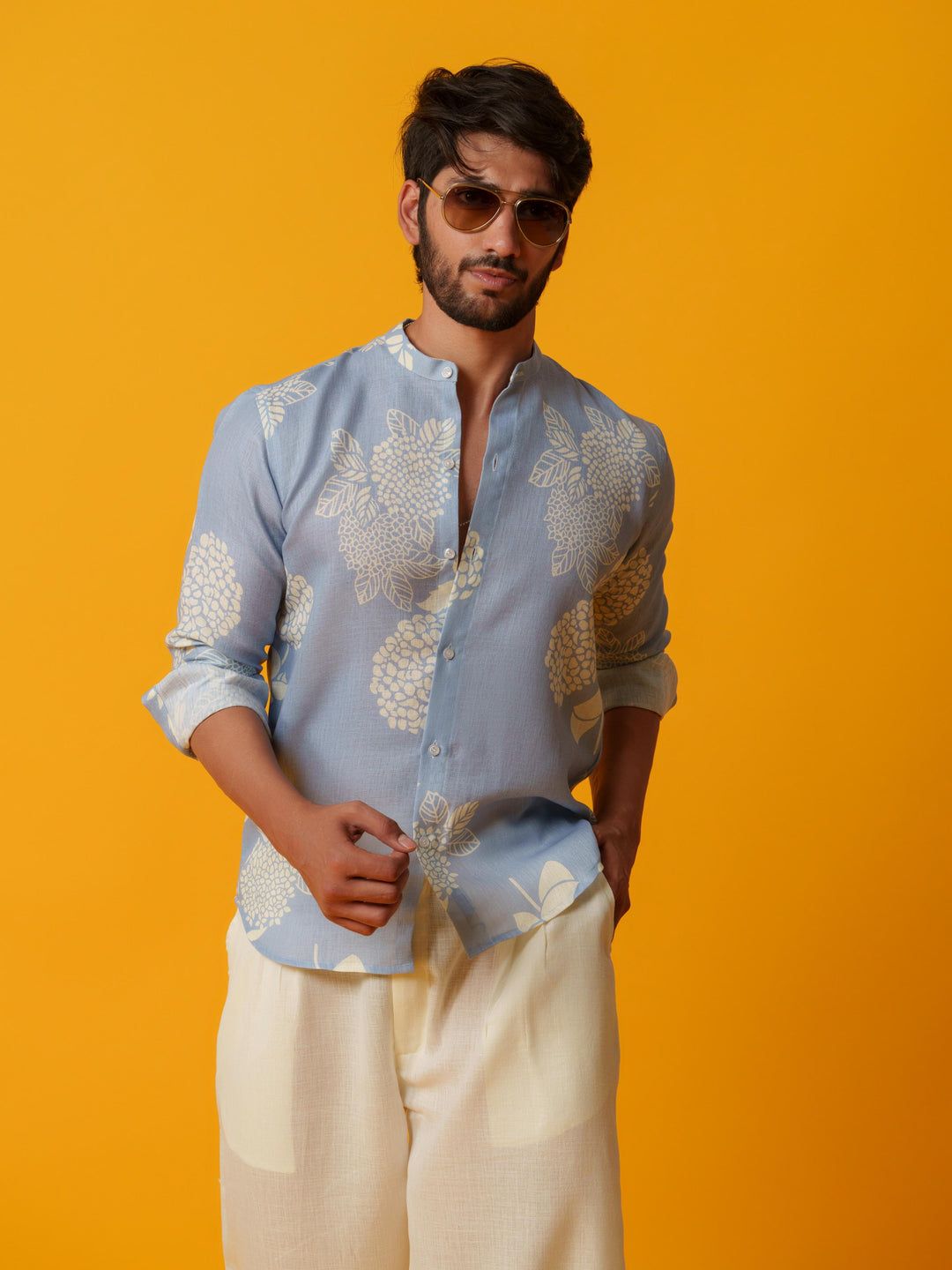Cedar - Premium Printed Linen Shirt for Men