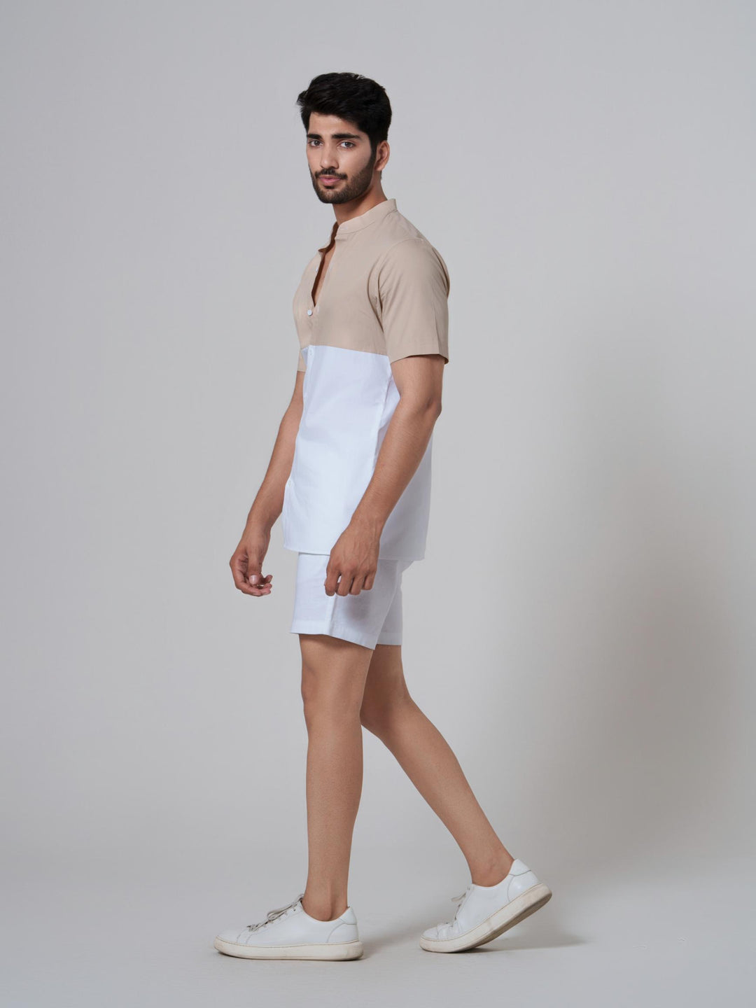Chroma- Men Cotton Shirt with Chinese Collar