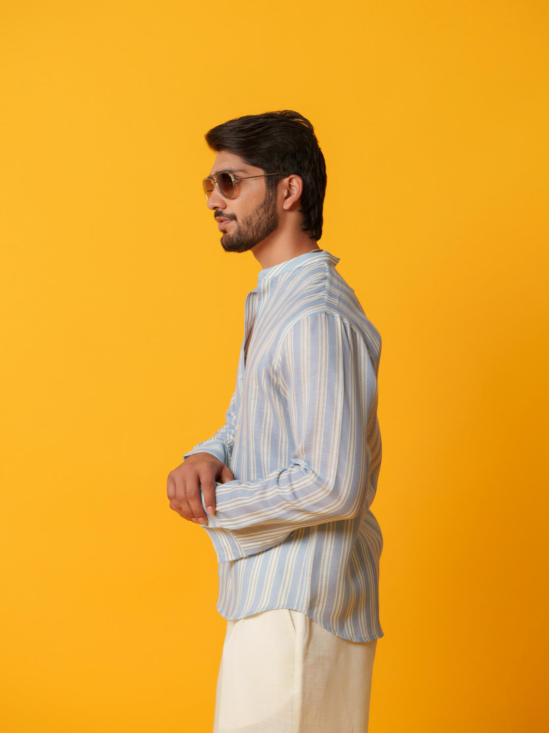 Shadow - Linen Comfort Fit Striped Shirt