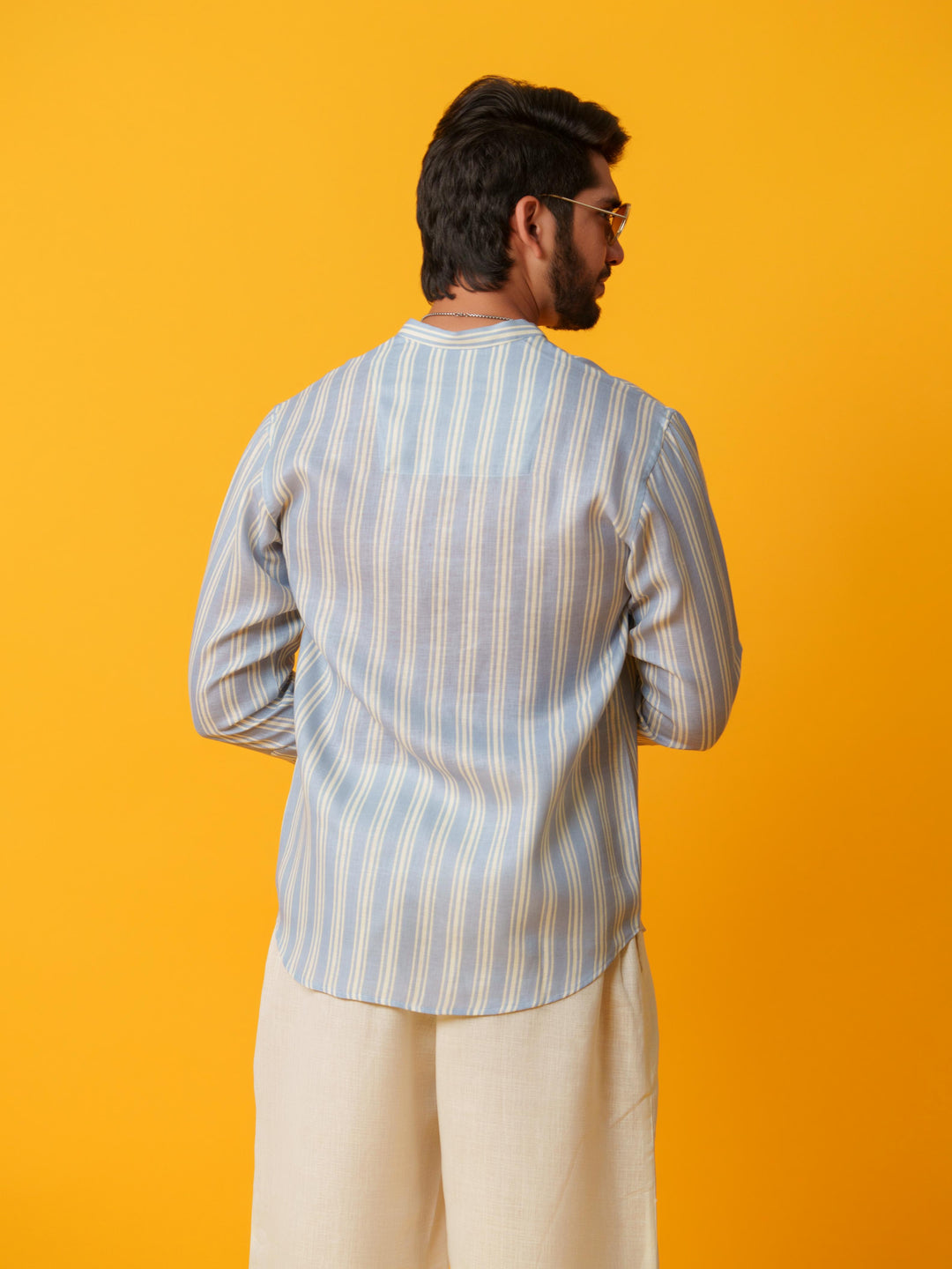 Shadow - Linen Comfort Fit Striped Shirt