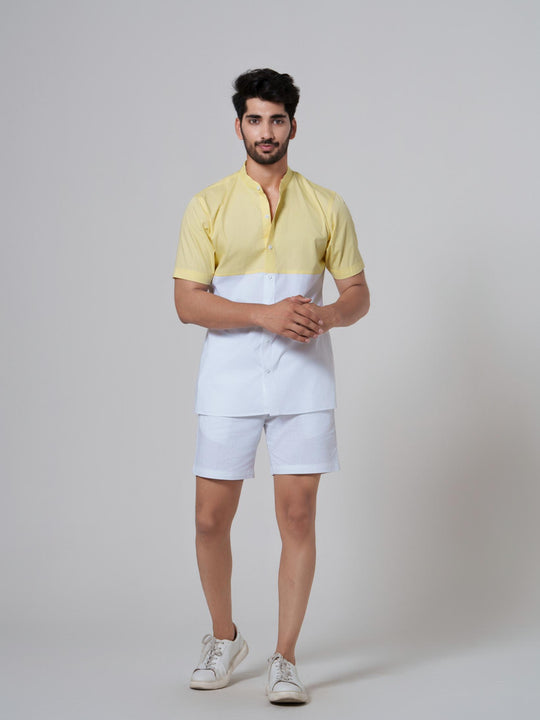 Chroma- Men Cotton Shirt with Chinese Collar