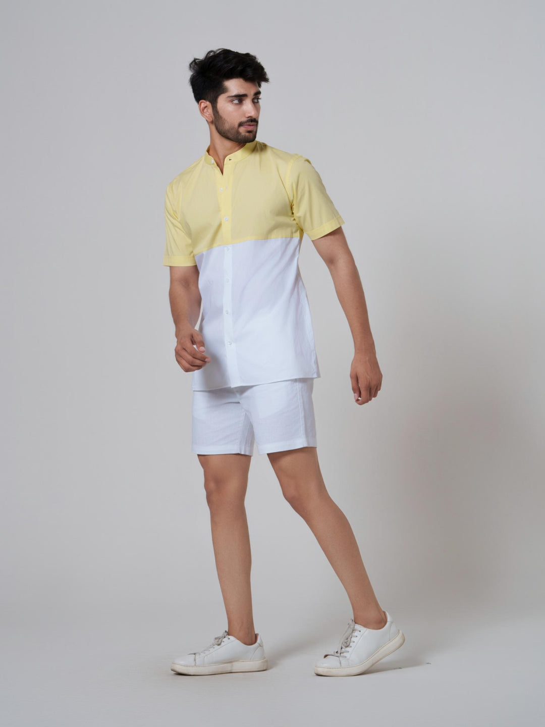 Chroma- Men Cotton Shirt with Chinese Collar
