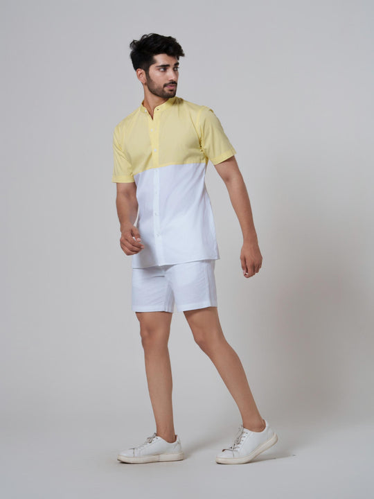 Chroma- Men Cotton Shirt with Chinese Collar