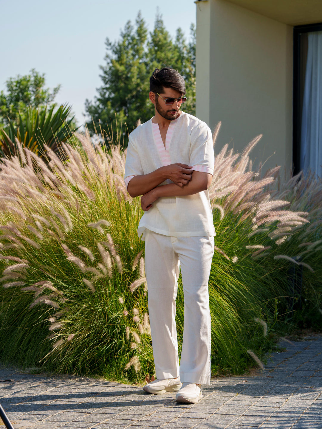 Blaze - 3 Piece Linen Stripted Co'ord Set