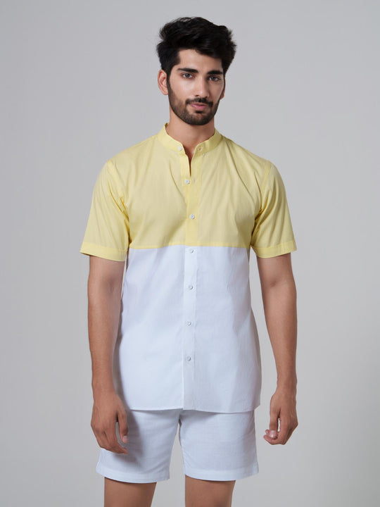 Chroma- Men Cotton Shirt with Chinese Collar