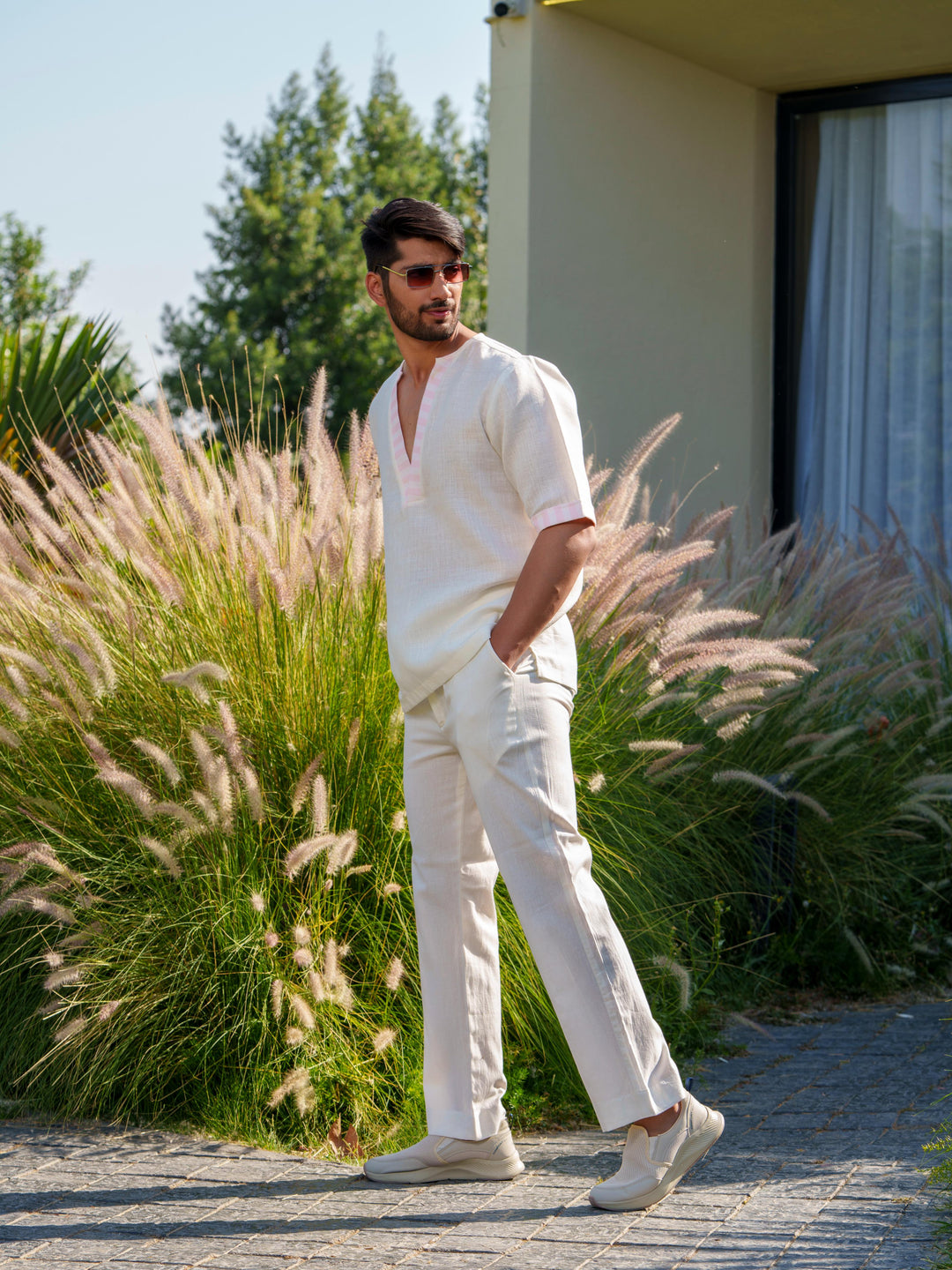 Blaze - 3 Piece Linen Stripted Co'ord Set