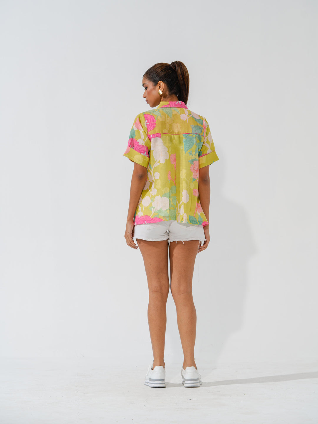 Coral - Floral linen Shirts