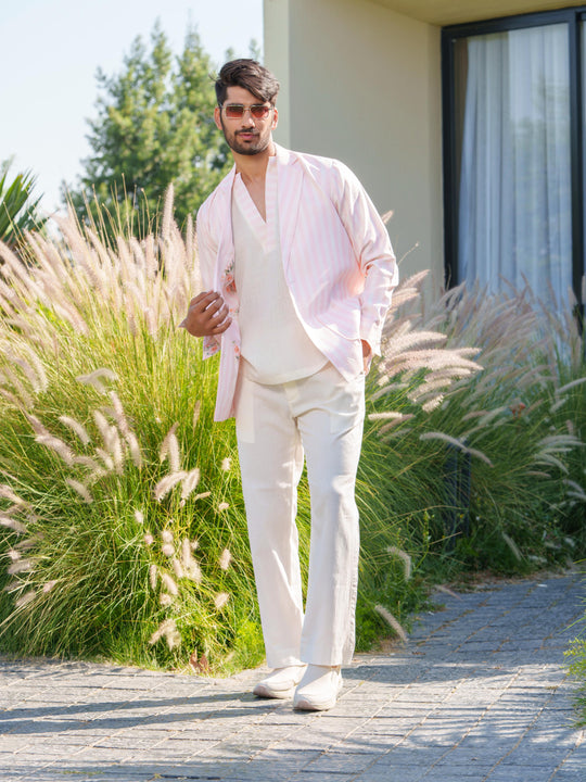 Blaze - 3 Piece Linen Stripted Co'ord Set