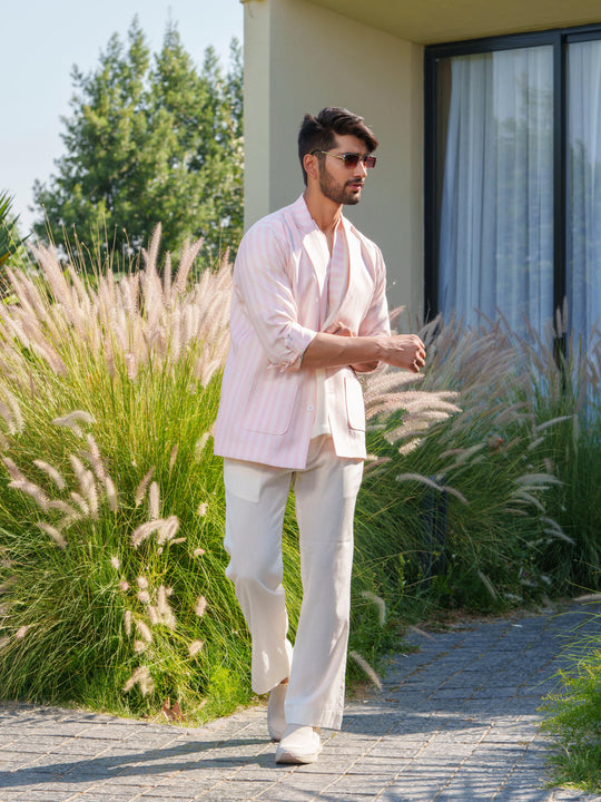 Blaze - 3 Piece Linen Stripted Co'ord Set