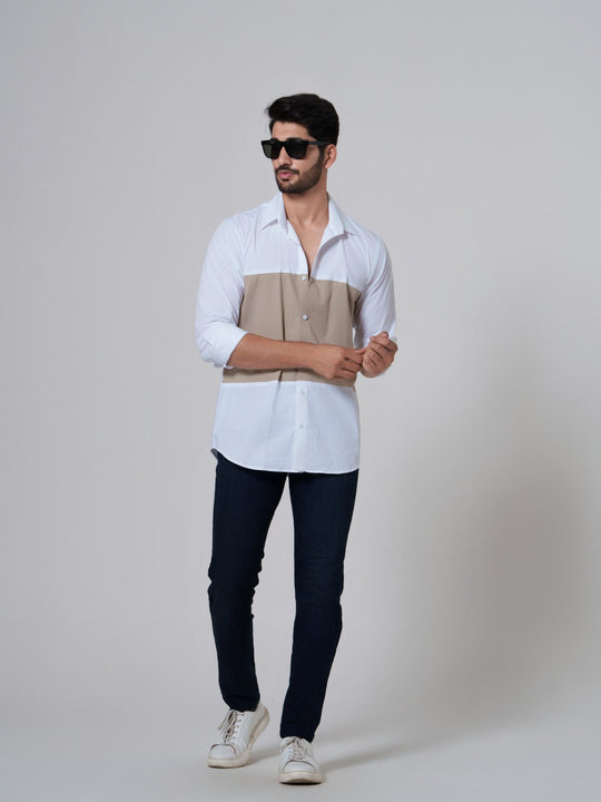 Fusion-Color Block Men Shirt