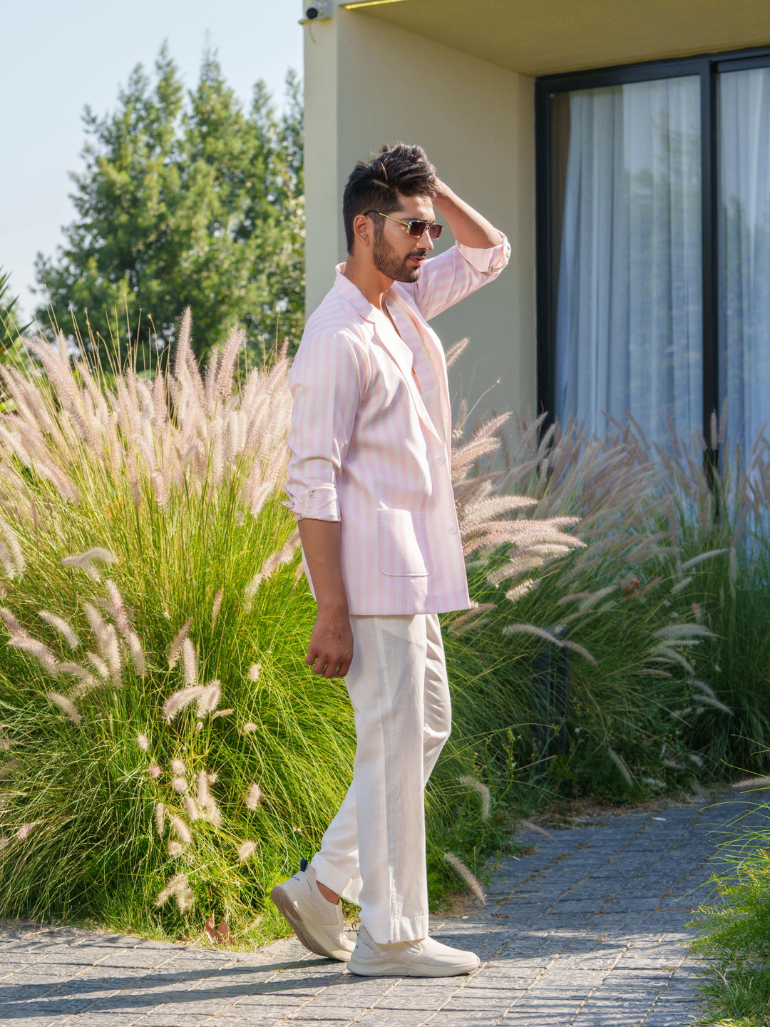 Blaze - 3 Piece Linen Stripted Co'ord Set