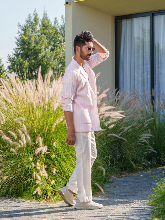 Blaze - 3 Piece Linen Stripted Co'ord Set